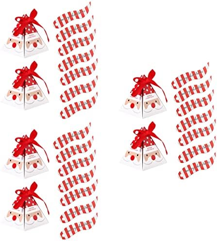 3 סטים של סנטה קלאוס ותבנית פסים פירמידה קופסת קופסאות קופסאות שוקולד קופסאות מתנה למסיבת חג המולד
