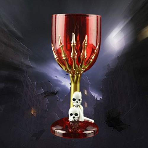 גביע טופר גביע גותי גולגולת גביע יין שלד עיצוב כוס ספל ראש מצמרר למסיבת ליל כל הקדושים (צבע אקראי כוס