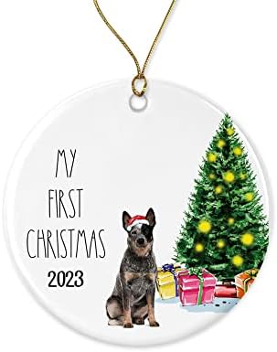 אדאזו כחול היילר קישוט-חיות מחמד קישוט - חג המולד קישוט מתנה עבור כלב אוהבי - ראשון חג המולד מזכרת 2021 מודפס