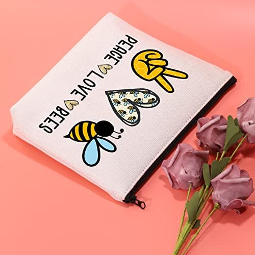 Jxgzso דבורה מתנה לשלום אהבה דבורים שקית קוסמטיקה דבש שקית מטלה דבורה תיק איפור מארגן דבורים