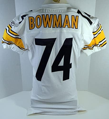 2003 Pittsburgh Steelers Bowman 74 משחק הונפק ג'רזי לבן 46 DP21269 - משחק NFL לא חתום משומש