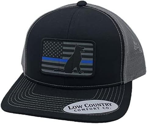 Low Country Comfort Co. הרשמי של ארהב כחולה קו כובע רועה גרמני - על כובע משאית נוח של Snapback
