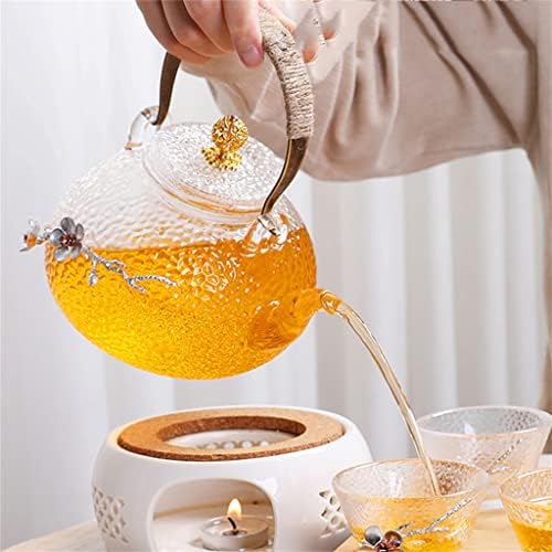 Xwozydr יפני תה צמחי מרפא עם פילטר בריאות פרח קומקום נר חימום תה תנור פירות קומקום
