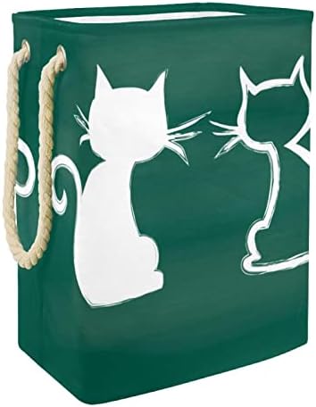 סל כביסה עם ידיות אטום למים פטיש כביסה לפחי אחסון חדר ילדים מארגן בית חתולים זוג גיר לוח, 19.3x11.8x15.9