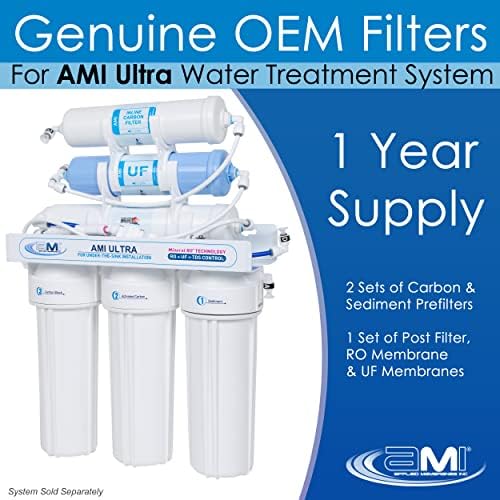 Applied Membranes INC. AMI Eltra החלפת מסנן מים ערכת AMI Ultra Home RO + UF אספקת שנה של מסננים וממברנות