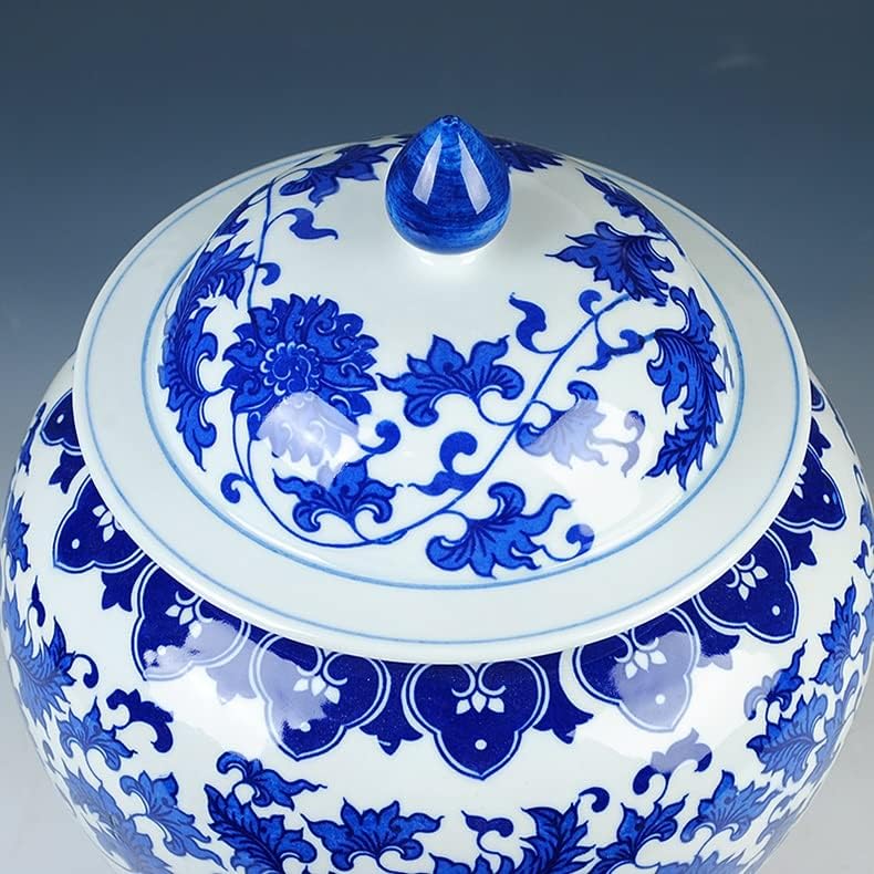 Genigw סין קלאסית צנצנות כחולות ולבנות אוסף חרסינה עתיקות צנצנות ג'ינג'ר