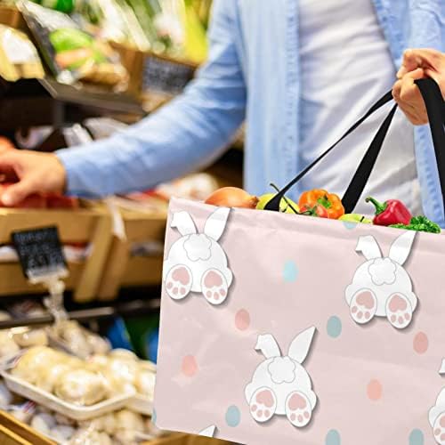 סל קניות לשימוש חוזר כף רגל ארנב וזנב מתקפל ניידים שקיות מכולת פיקניק.