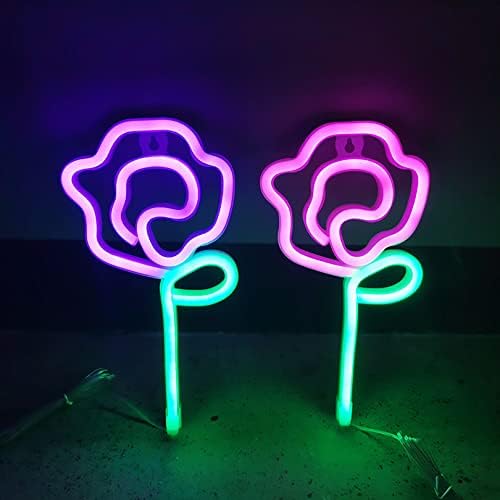 Myaou usb פרח ורד LED LED שלט ניאון עיצוב חדר שינה שלט קיר קיר אור מגניב חג מפלגה ניאון אור תלייה