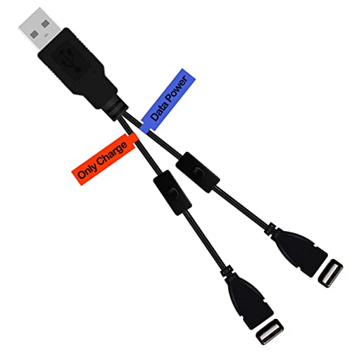 Motong USB כבל מפצל 2.0 Y עם מתג הפעלה/כיבוי, USB 2.0 זכר עד USB כפול תוסף נשי טעינה טעינה חוט כבל כבל
