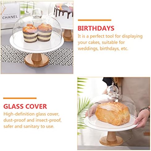 עיצוב עיצוב חתונה לקישוט עוגת קרמיקה עוגת קרמיקה עם עוגת כיפת זכוכית צלחת תצוגת צלחת קאפקייקס סלט