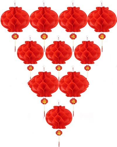 בית אסייתי פנס נייר אדום פנסים תלויים לפסטיבל האביב הסיני, חתונה, חגיגה, קישוט חגיגי של פסטיבל הפנסים