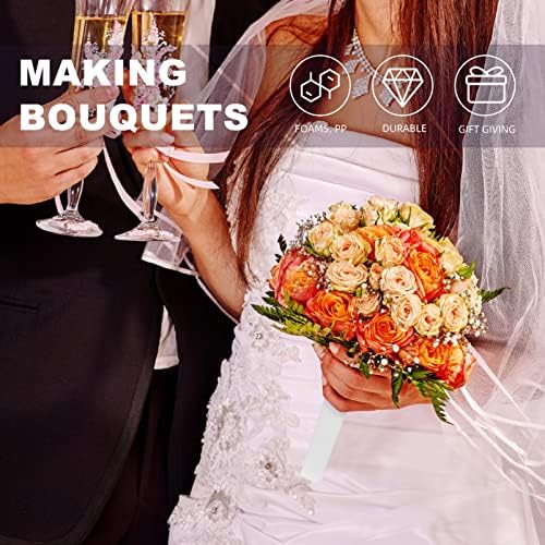Valiclud 2 מחזיק זר חפיסה, זר קצף DIY חתונה ידית על קישוט מחזיק פרחים מלאכותי פרחוני כלות