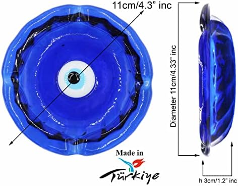 Wooderland Glass Eye Evil Nazar Addtray סיגריות - 11 סמ/4.3 אינץ