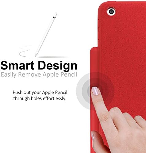 אביזרי Khomo ipad 9.7 אינץ 'מארז עם מחזיק עיפרון - כיסוי לוויה - התאמה מושלמת למקלדת וכיסוי של אפל חכמים - אדום