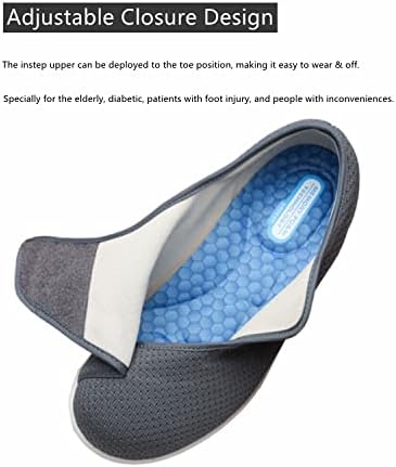נעליים סוכרתיות מורחבות של נשים ZGDG, נעלי רגליים נפוחות עם רצועה מתכווננת, נעליים אתלטיות רשת קלות לסוכרת