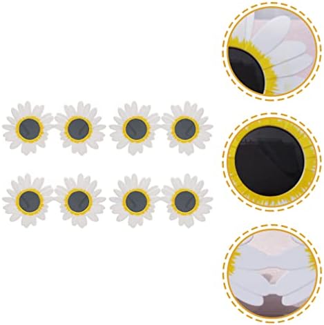 משקפי שמש מעגל משקפי שמש של פרח חינניות חמניות משקפי ראייה: משקפי חידוש מצחיקים טרופיים מפוארים 4 יחידות