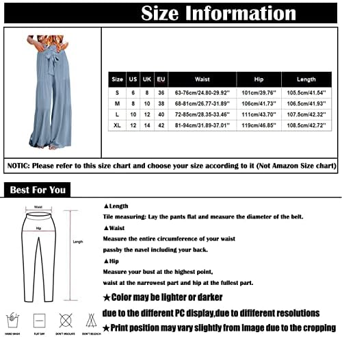 מכנסי רגל רחבים של Prdecexlu של נשים מותניים אלסטיות גבוהות בעסקים מלאים מכנסיים מכנסיים ארוכים