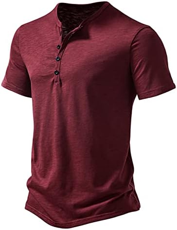 גברים של הנלי חולצה 2023 קצר שרוול קיץ מזדמן קל משקל כפתור בסיסי חולצה כושר רגיל אימון חולצה רופף חולצה