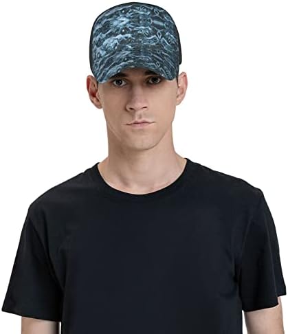 חורף יער מודפס בייסבול כובע, מתכוונן אבא כובע, מתאים לכל מזג האוויר ריצה ופעילויות חוצות שחור