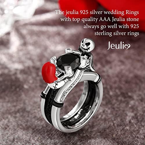 ג ' וליה חיבוק לי קסם של אהבת גולגולת זוג עגול לחתוך סטרלינג כסף טבעת לנשים אשתו חברה אירוסין יום נישואים חג
