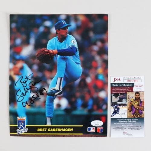 Bret Saberhagen חתום תמונה 8 × 10 רויאלס - COA JSA - תמונות MLB עם חתימה