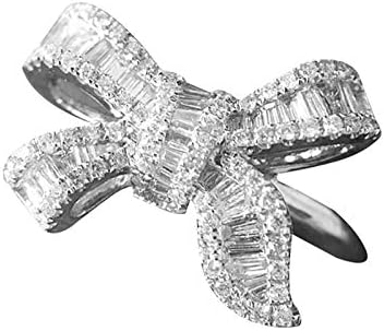 2023 חדש 611 טבעת לבן טבעת סגנון כסף קשת גבירותיי 925 חן חתונה טבעות צמוד טבעות