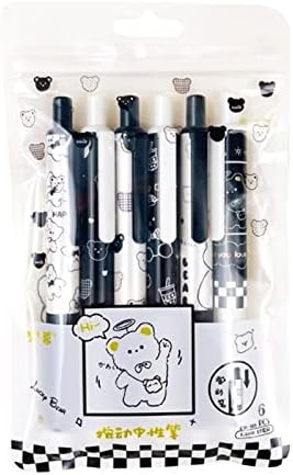 6 יחידות ג ' ל דיו עטים חמוד קריקטורה עט נשלף עטים קוואי בעלי החיים עט 0.5 ממ שחור כדורי עט משרד בית ספר בנות