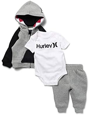 Hurley Nike Dike Baby's Boys בגד גוף 3 חלקים, Sherma Hoodie and Pants Deluxe
