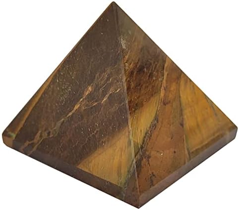 Sharvgun ריפוי קריסטל טייגר עיניים פירמידה מטאפיזית אבן צלמית, 45-50 ממ פירמידה אבן רייקי צ'אקרה גנרטור