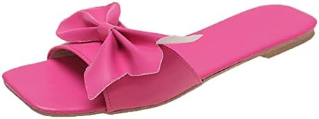 נעלי בית קצף זיכרון WASERCE לנשים בגודל מקורה 10 צבע תחתון מוצק גדול BOWKNOT BEACH גודל נשים נעלי בית שטוחות