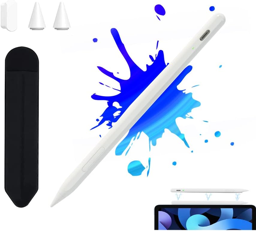 עט חרטה לאייפד עם דחיית כף היד ועט רגיש, פעיל, פעיל עם ספיחה מגנטית שולחן קיד טבלה עט עבור Apple iPad