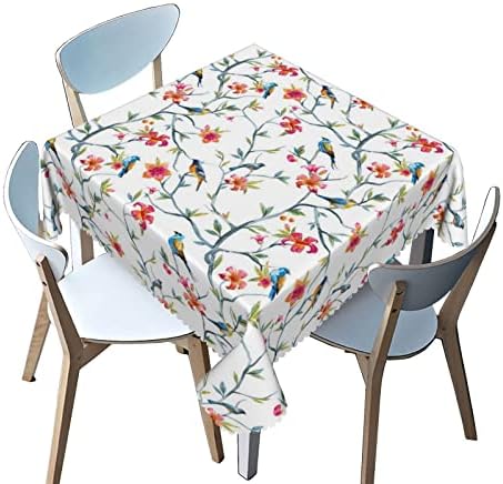 מפת שולחן מרובעת בדוגמת צבעי מים, 60 על 60 אינץ', מטליות שולחן מרובעות בהדפס רחיץ לשימוש חוזר, למטבח