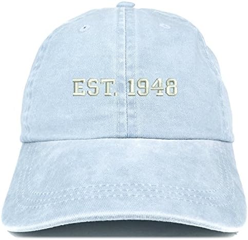 טרנדי הלבשה חנות אפוד 1948 רקום-75 יום הולדת מתנה פיגמנט צבוע שטף כובע