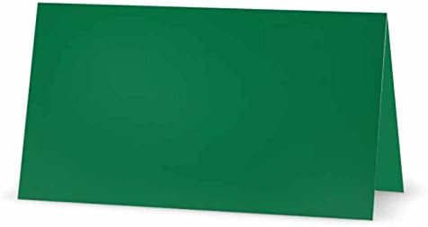 ירוק כרטיסי מקום-שטוח או אוהל-10 או 50 חבילה - לבן ריק קדמי עם מוצק צבע גבול-מיקום שולחן שם ישיבה מכתבים ספקי צד-אירוע