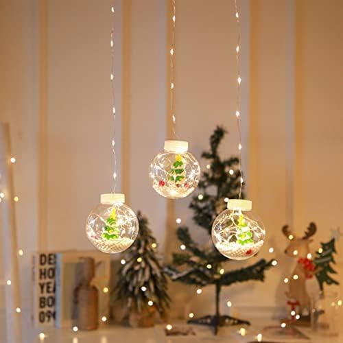 איש שלג עץ חג המולד חג המולד בברכת כדור מנורת מחרוזת נחושת מנורת וילון מנורת כל רחבי שמיים חגיגי דקורטיבי מנורת