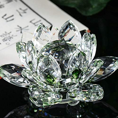 לוטוס גביש זכוכית דמות משקל נייר קישוט פנג שואי עיצוב אוסף פרח הלוטוס מייצג שלום, טוהר והארה, ויוצר