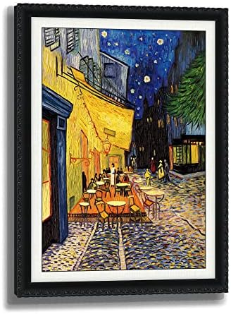 יד מצוירת ואן גוך מפורסם קלאסי שמן ציור בד קיר אמנות קפה מרפסת בלילה כוכבים לילה כחול שמיים מצועצע ממוסגר