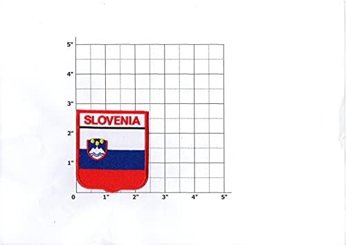 ראשית כל דבר טלאי דגל סלובניה ברזל קטן על רקום לחולצת כובע ז'קט בגדים תרמילים בג'ינס גודל כובע בערך 2.80x2.50 אינץ
