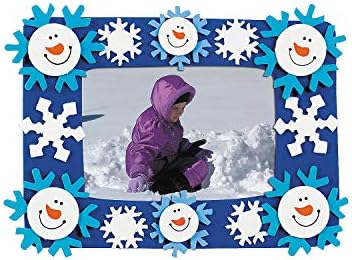 חיוך פנים של Snow Snowman מסגרת מסגרת מגנט - עושה 12 - מלאכות לילדים ופעילויות ביתיות מהנות