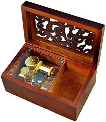 FNLY 18 הערות עתיקות קופסה מוזיקלית עתיקה מעץ, רודולף הקופסה המוזיקלית של האיילים האדומים, עם תנועת