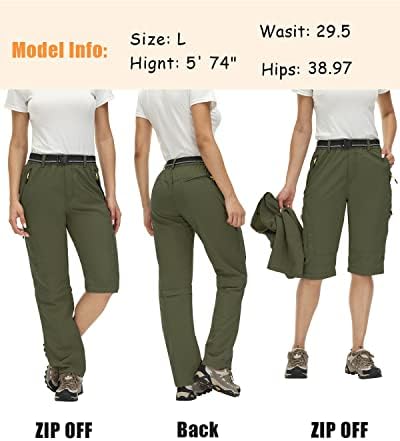 מכנסיים להמרה של Dafensi נשים טיולים יבש מהיר מכנסי קמפינג חיצוניים קלים עם כיסי רוכסן לדיג