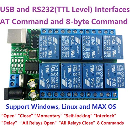 eletechsup Multifunction USB RS232 TTL UART ממסר מודול 8CH DC 5V PC PC MCU מתג בקרה עבור MOTRO