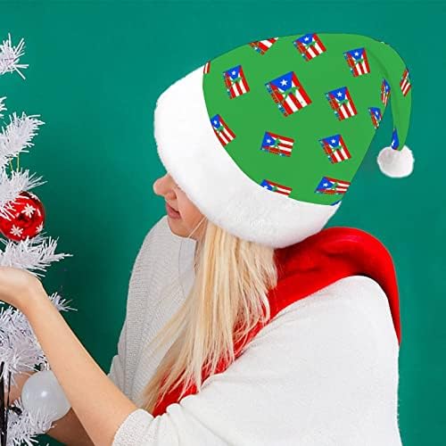 בייסבול פורטו ריקו דגל מצחיק חג המולד כובע סנטה קלאוס כובעי קצר קטיפה עם לבן חפתים עבור חג המולד חג מסיבת