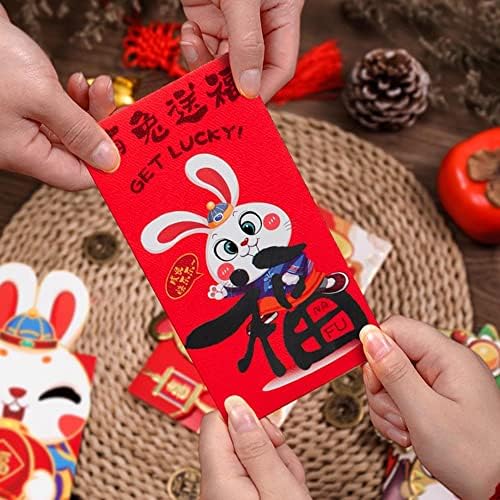 6 יחידות סיני אדום מעטפות 2023 סיני ארנב שנה עיצובים הונגבאו מזל כסף מעטפות מתנה לעובדים חברים בני