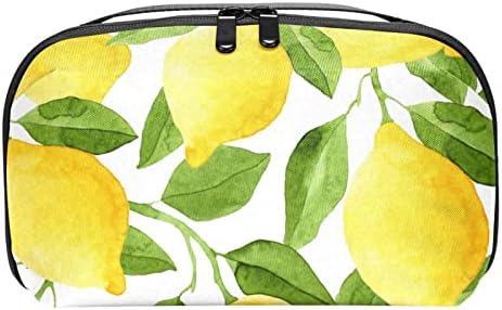 צהוב הדר פירות לימון איפור תיק עבור ארנק נייד נסיעות ארגונית תיק לרחצה יופי תיק לנשים