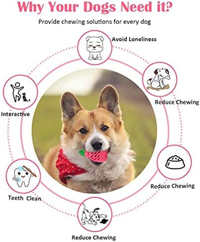 צעצועי כלבים של פיירווין לבקיעת שיניים, צעצועי כלבים בלתי ניתנים להריסה לעיסת גור, צעצועי כלבים