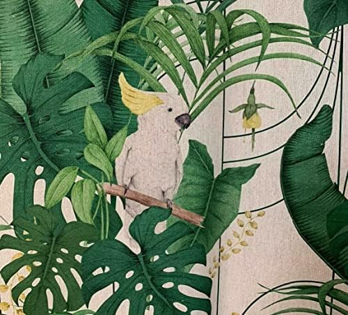 רויאל קקדו ציפורים כותנה בד על ידי חצר מטר ירוק פרחוני תפירת חומר על ידי מטרים טרופי הדפסת טקסטיל תוכים