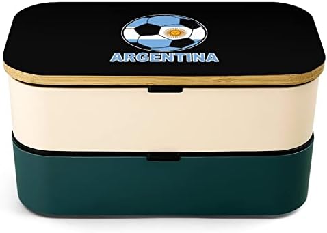 ארגנטינה כדורגל כפול שכבה כפולה קופסת ארוחת צהריים בנטו עם מכשיר ארוחת צהריים לערימה כוללת 2 מכולות