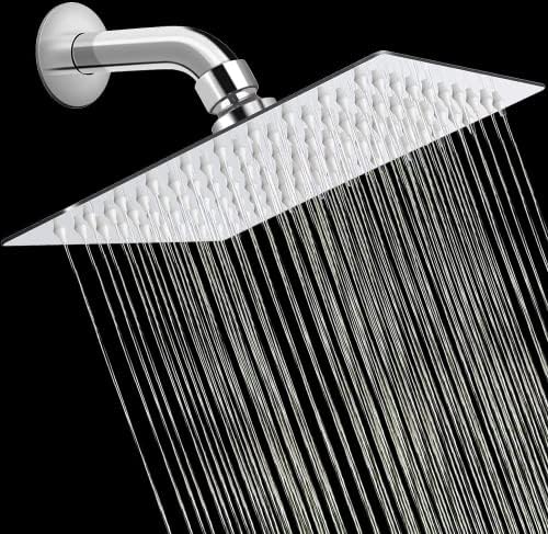 ראש מקלחת גשם, ראש מקלחת בלחץ גבוה עשוי 304 נירוסטה, חווית מקלחת רגועה אפילו בזרימת מים נמוכה ולחץ 10 אינץ '
