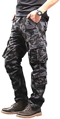 מכנסי מטען מרובי כיס מזדמנים חיצוניים של גברים מכנסיים מכנסיים צבאיים צבאיים סולידיים עד הקיץ עד הקיץ